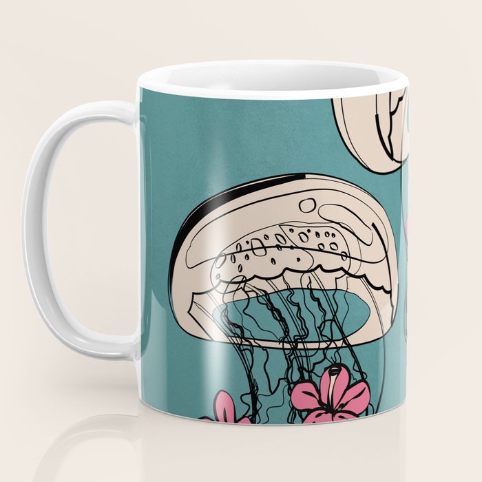 Floral Jellyfishes 1 Coffee Mug Gallery Image 3