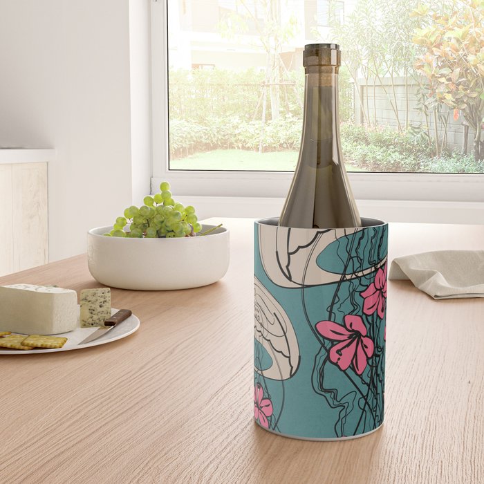 Floral Jellyfishes 1 Wine Chiller Gallery Image 4