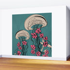 Floral Jellyfishes 1 Wall Mural Gallery Image 2