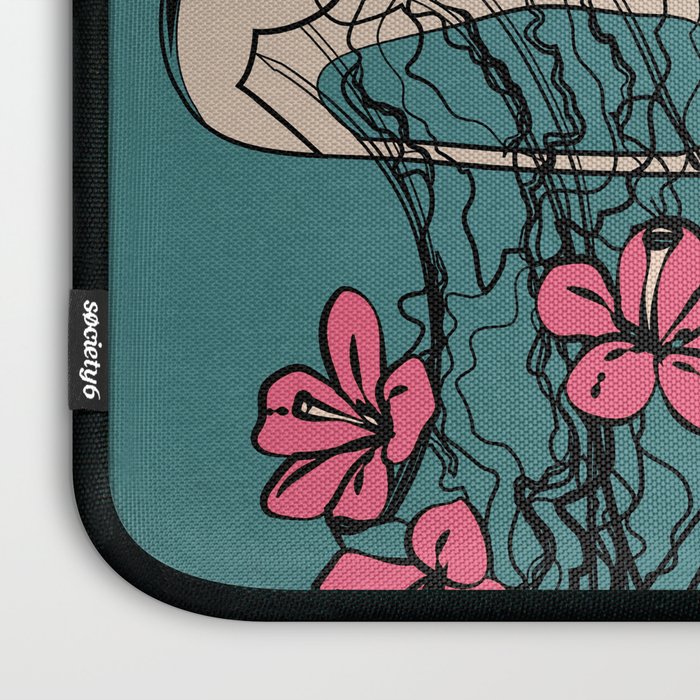 Floral Jellyfishes 1 Laptop Sleeve Gallery Image 3