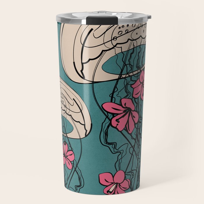 Floral Jellyfishes 1 Travel Mug Gallery Image 1