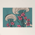 Floral Jellyfishes 1 Welcome Mat Gallery Image 1