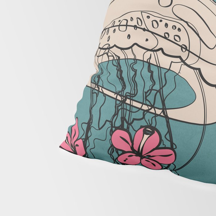Floral Jellyfishes 1 Pillow Sham Gallery Image 4