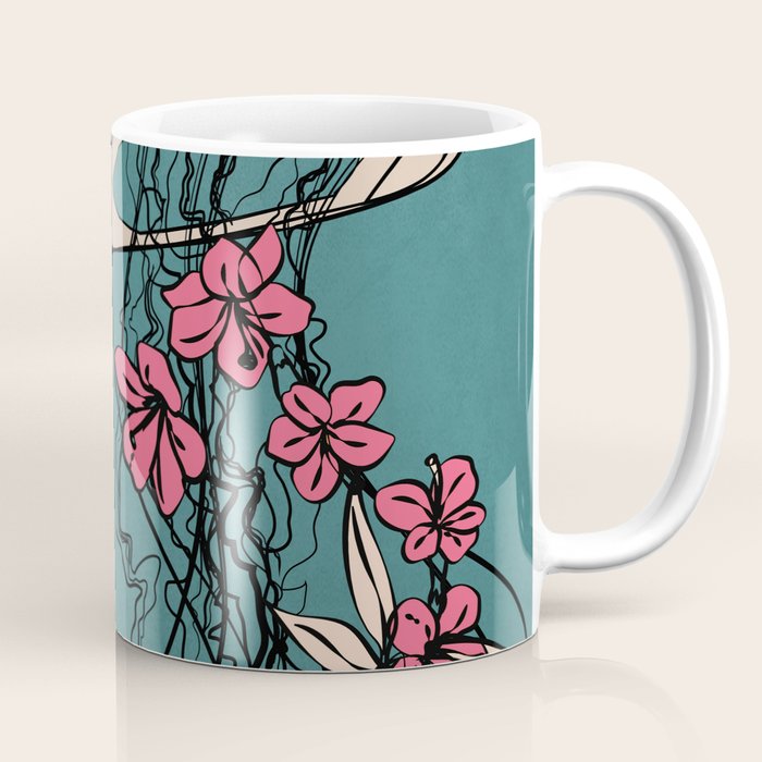 Floral Jellyfishes 1 Coffee Mug Gallery Image 1