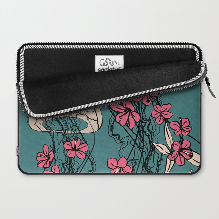 Floral Jellyfishes 1 Laptop Sleeve Gallery Image 2