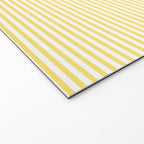 Fine Stripes Narrow Vertical Stripe Pattern in Butter Yellow and White Welcome Mat Gallery Image 2