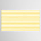 Fine Stripes Narrow Vertical Stripe Pattern in Butter Yellow and White Tablecloth Gallery Image 2