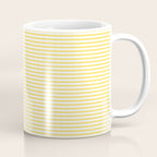 Fine Stripes Narrow Vertical Stripe Pattern in Butter Yellow and White Coffee Mug Gallery Image 1