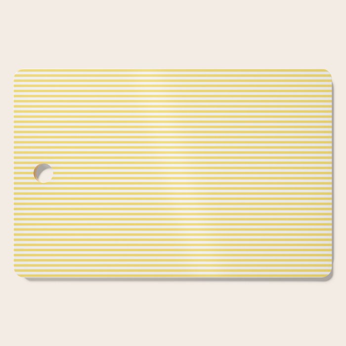 Fine Stripes Narrow Vertical Stripe Pattern in Butter Yellow and White Cutting Board Gallery Image 1