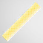 Fine Stripes Narrow Vertical Stripe Pattern in Butter Yellow and White Table Runner Gallery Image 3