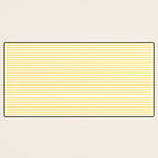 Fine Stripes Narrow Vertical Stripe Pattern in Butter Yellow and White Desk Mat Gallery Image 3