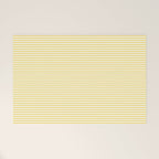 Fine Stripes Narrow Vertical Stripe Pattern in Butter Yellow and White Welcome Mat Gallery Image 1