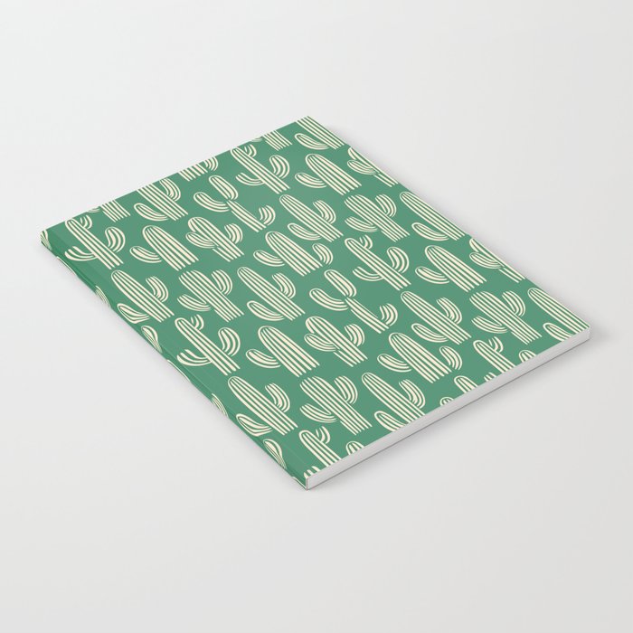 Retro green cactus plant pattern Notebook Gallery Image 2