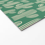 Retro green cactus plant pattern Welcome Mat Gallery Image 2