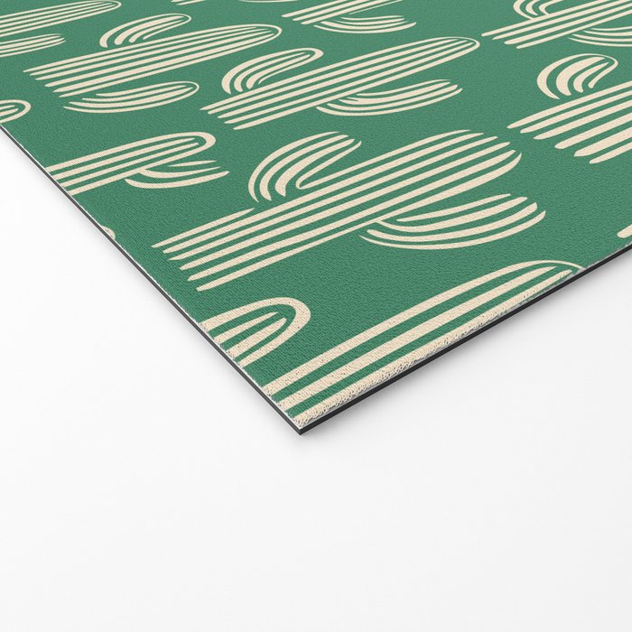 Retro green cactus plant pattern Welcome Mat Gallery Image 2