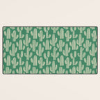 Retro green cactus plant pattern Desk Mat Gallery Image 3