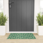 Retro green cactus plant pattern Welcome Mat Gallery Image 3