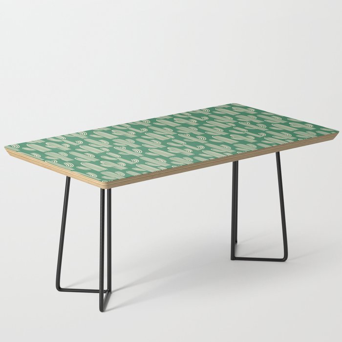 Retro green cactus plant pattern Coffee Table Gallery Image 1