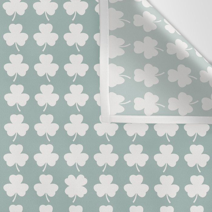 Clovers XXXI Sage Green Botanical Pattern Wall Tapestry Gallery Image 3