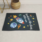 Space rocket with quote Rug Gallery Image 1