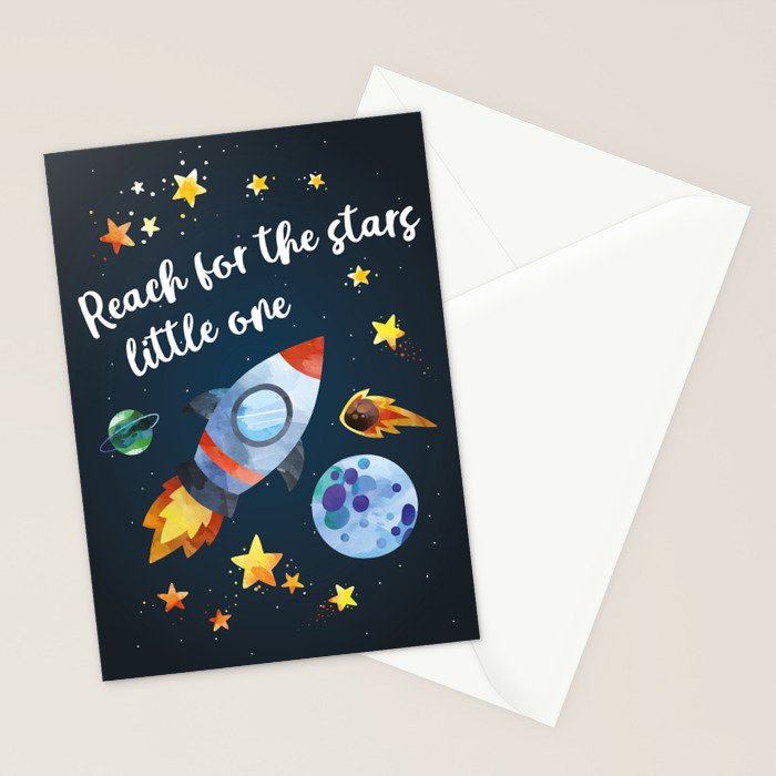 Space rocket with quote Stationery Card Gallery Image 2