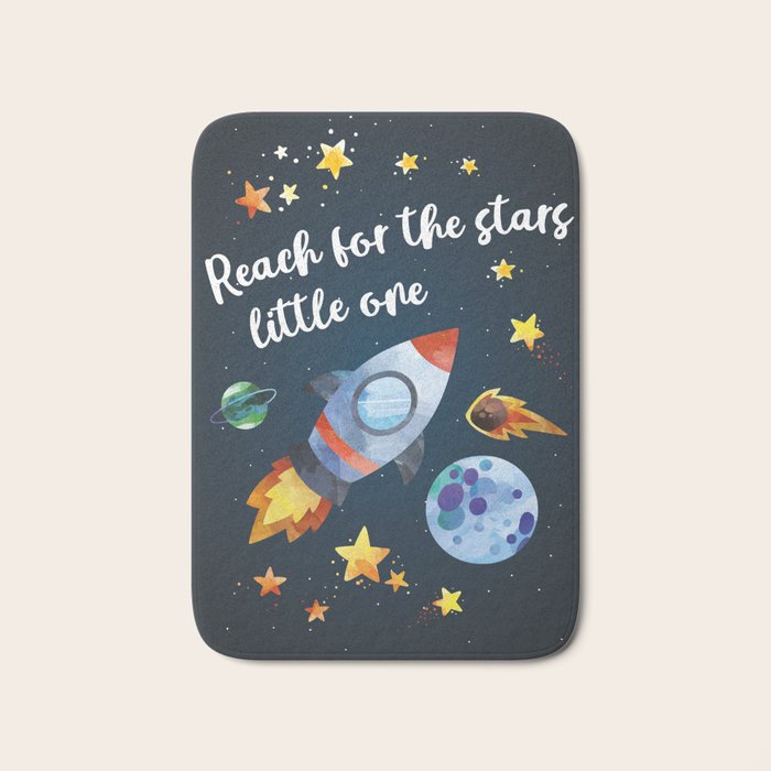 Space rocket with quote Bath Mat Gallery Image 1