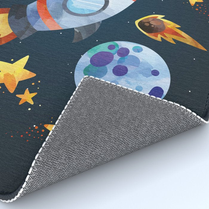 Space rocket with quote Rug Gallery Image 4