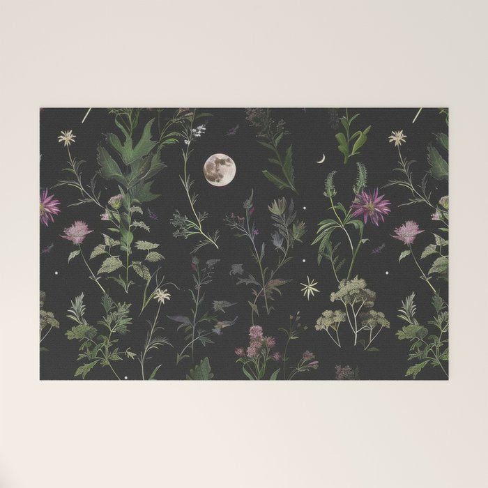 Full Moon Forest - Nighttime Botanical Garden Welcome Mat Gallery Image 1