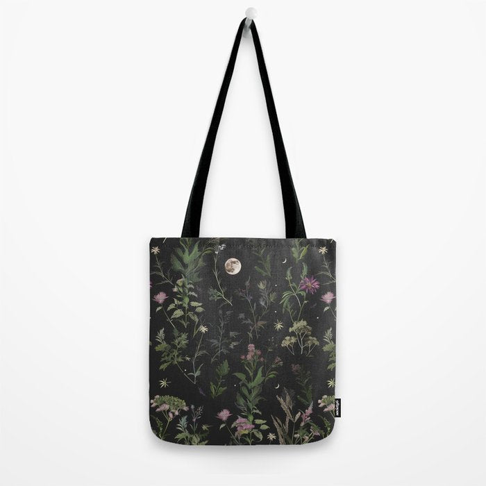 Full Moon Forest - Nighttime Botanical Garden Tote Bag Gallery Image 2