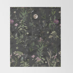 Full Moon Forest - Nighttime Botanical Garden Throw Blanket Gallery Image 2