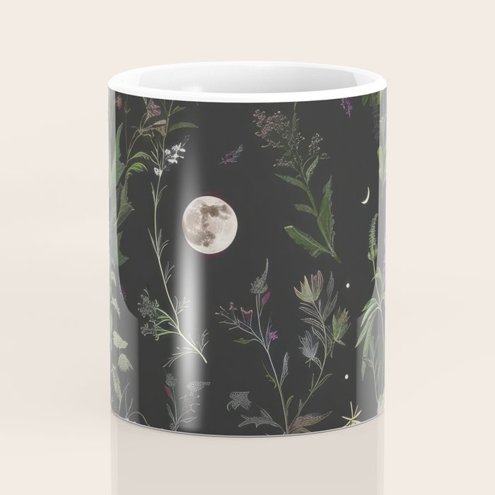 Full Moon Forest - Nighttime Botanical Garden Coffee Mug Gallery Image 4