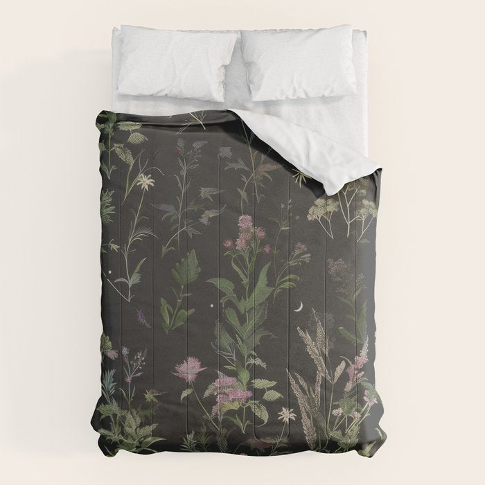 Full Moon Forest - Nighttime Botanical Garden Comforter Gallery Image 1