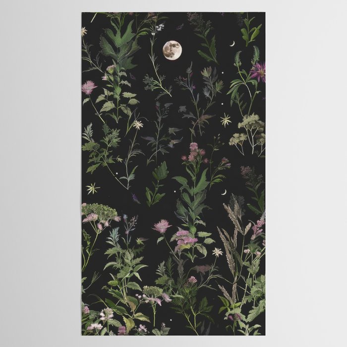 Full Moon Forest - Nighttime Botanical Garden Tablecloth Gallery Image 2