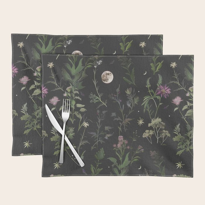 Full Moon Forest - Nighttime Botanical Garden Placemat Gallery Image 1