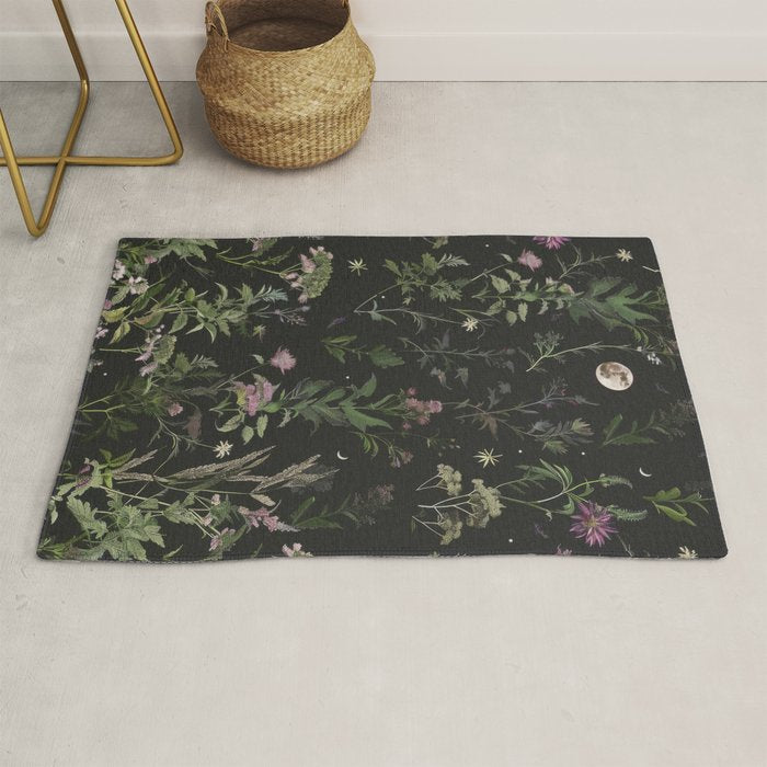 Full Moon Forest - Nighttime Botanical Garden Rug Gallery Image 1
