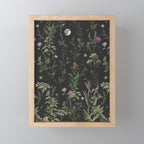 Full Moon Forest - Nighttime Botanical Garden Mini Art Print Gallery Image 1