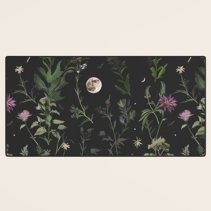 Full Moon Forest - Nighttime Botanical Garden Desk Mat Gallery Image 3