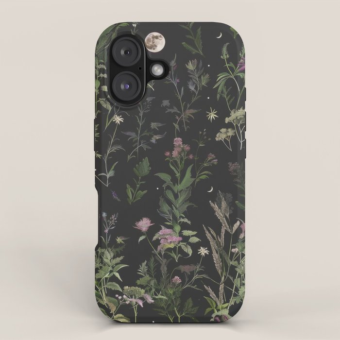 Full Moon Forest - Nighttime Botanical Garden iPhone Case Gallery Image 1