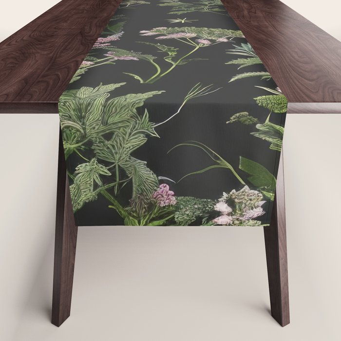Full Moon Forest - Nighttime Botanical Garden Table Runner Gallery Image 1