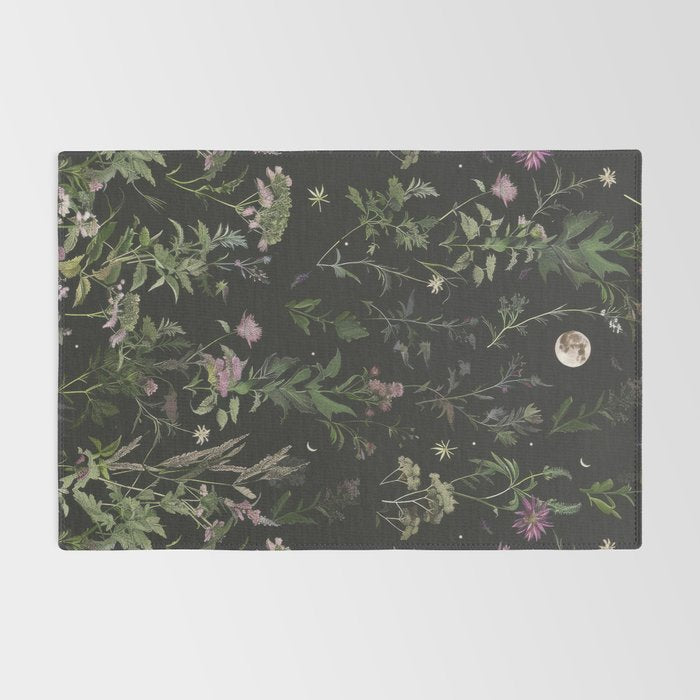 Full Moon Forest - Nighttime Botanical Garden Rug Gallery Image 2