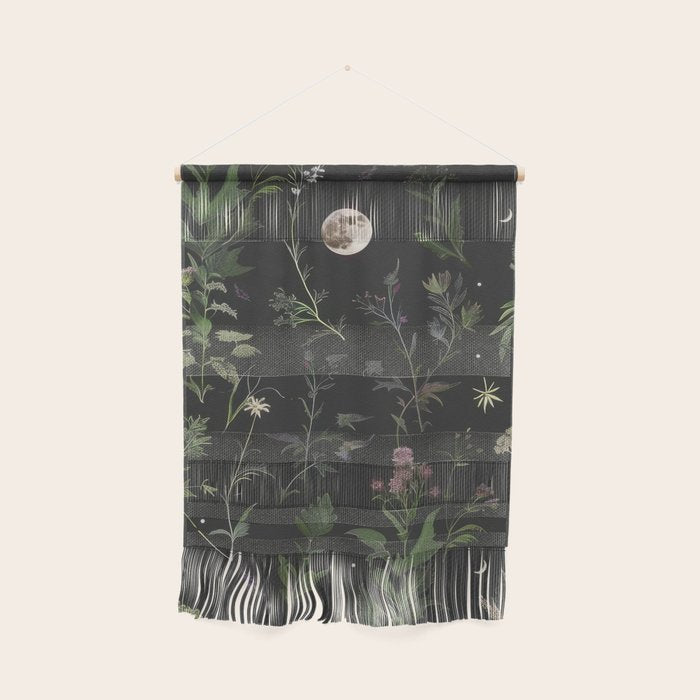 Full Moon Forest - Nighttime Botanical Garden Wall Hanging Gallery Image 1