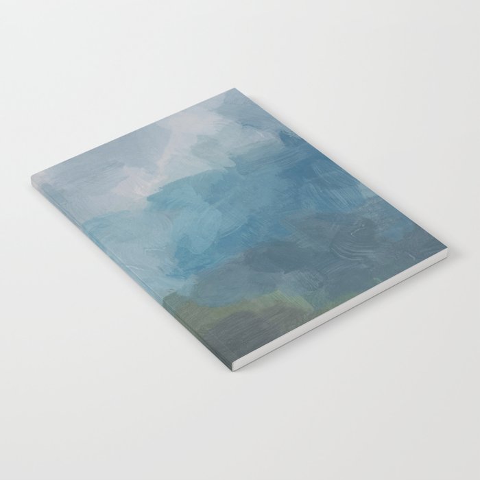 Keep Going - Abstract Painting, Gray Blue Navy Green Nature Mountain Hiking Print, Modern Wall Art Notebook Gallery Image 2