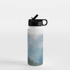 Keep Going - Abstract Painting, Gray Blue Navy Green Nature Mountain Hiking Print, Modern Wall Art Water Bottle Gallery Image 1