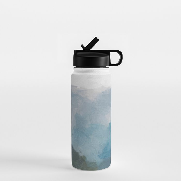 Keep Going - Abstract Painting, Gray Blue Navy Green Nature Mountain Hiking Print, Modern Wall Art Water Bottle Gallery Image 1