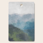 Keep Going - Abstract Painting, Gray Blue Navy Green Nature Mountain Hiking Print, Modern Wall Art Cutting Board Gallery Image 1