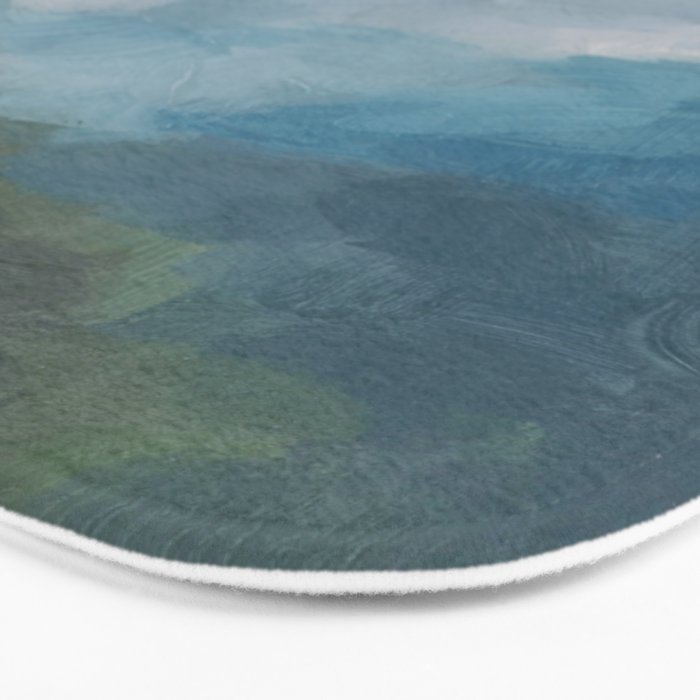 Keep Going - Abstract Painting, Gray Blue Navy Green Nature Mountain Hiking Print, Modern Wall Art Bath Mat Gallery Image 3