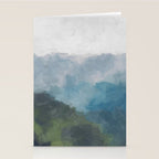 Keep Going - Abstract Painting, Gray Blue Navy Green Nature Mountain Hiking Print, Modern Wall Art Stationery Card Gallery Image 2