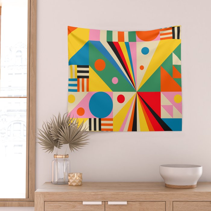 Colorful Happy Dancing Wall Tapestry Gallery Image 2