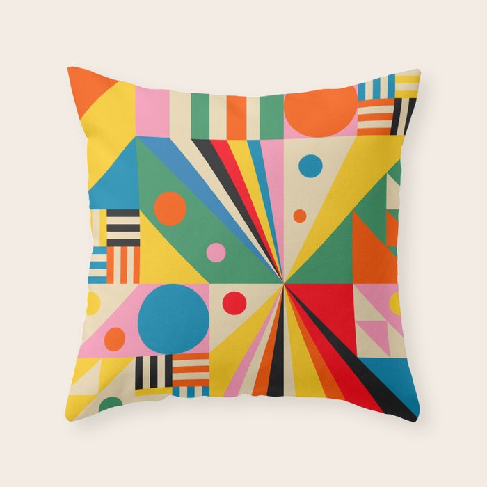 Colorful Happy Dancing Throw Pillow Gallery Image 6