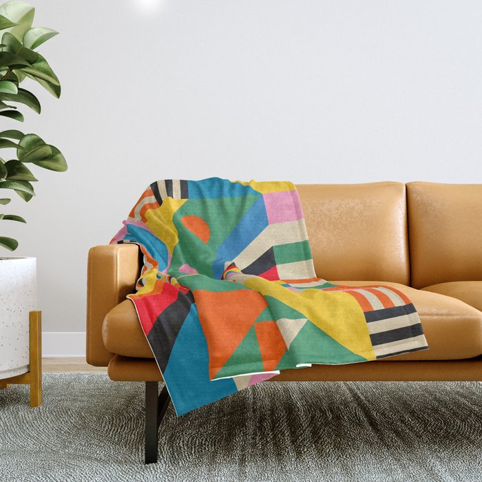 Colorful Happy Dancing Throw Blanket Gallery Image 1